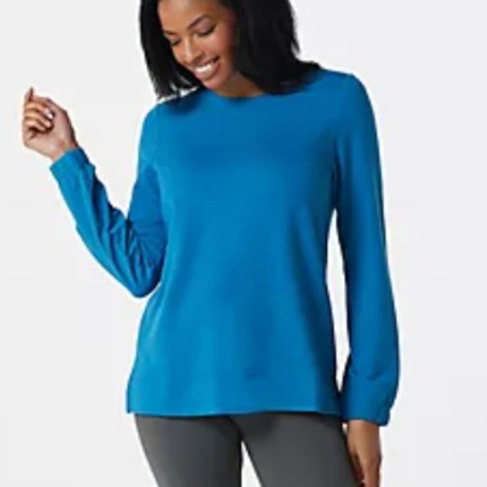 NEW 1X Cuddl Duds Comfortwear Crew Neck Pullover Top (QVC)